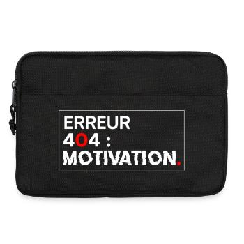 ERREUR 404 Motivation Humour Informatique - Sacoche pour ordinateur portable 13 pouces - noir - Devant