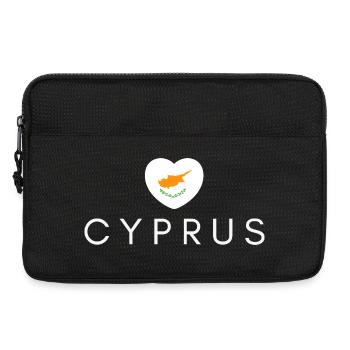 Cœur avec le drapeau chypriote, j’aime Chypre - Sacoche pour ordinateur portable 13 pouces - noir - Devant