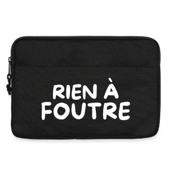 Humour Slogan Humoristique Simple Rien à Foutre - Sacoche pour ordinateur portable 13 pouces - noir - Devant