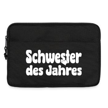 Schwester des Jahres Herz Retro - Laptoptasche 13" - Schwarz - Vorne