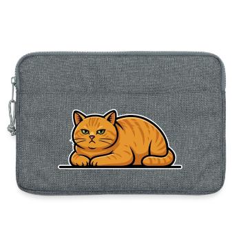 Vintage-rote Katzen-Tabby liegt still und leise Porträt - Laptoptasche 13" - Grau meliert - Vorne