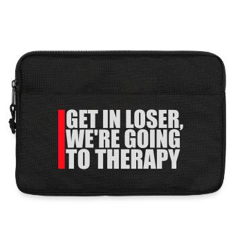 Get In Loser We're Going To Therapy Therapie Logo - Laptop bag 13" - black - Front