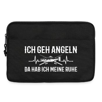 Angeln Da hab ich meine Ruhe – Angler Geschenk - Laptoptasche 13" - Schwarz - Vorne