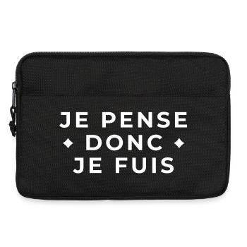 Je Pense Donc Je Fuis - Humour et Philosophie - Sacoche pour ordinateur portable 13 pouces - noir - Devant