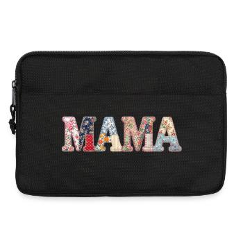 Mama Patchwork Blumen Vintage Muttertag Design - Laptoptasche 13" - Schwarz - Vorne