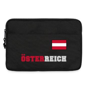 ÖSTERREICH Trikot Look - Flagge Fahne auf Brust - Laptoptasche 13" - Schwarz - Vorne