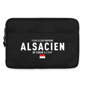 Francais De Papiers Alsacien De Coeur Dame T-Sh... - Sacoche pour ordinateur portable 13 pouces - noir - Devant