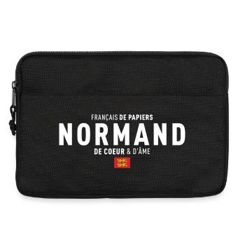 Francais De Papiers Normand De Coeur Dame T-Shi... - Sacoche pour ordinateur portable 13 pouces - noir - Devant