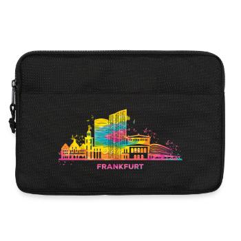 Frankfurter Skyline Bunt Stadtbild Frankfurt - Laptoptasche 13" - Schwarz - Vorne