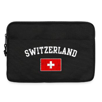 Swiss Flag Arch Typography - Laptop bag 13" - black - Front