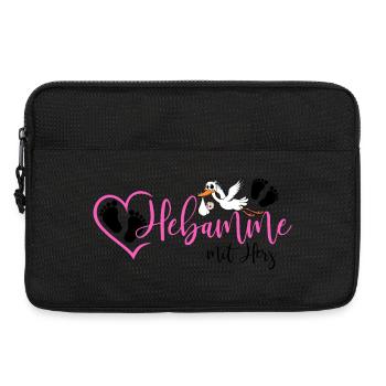 Hebamme mit Herz  - Laptoptasche 13" - Schwarz - Vorne