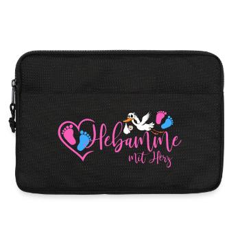 Hebamme mit Herz  - Laptoptasche 13" - Schwarz - Vorne