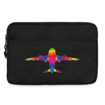 Plane in rainbow colours - Laptop bag 13" - black - Front