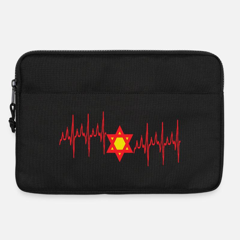 Davids Stern auf Herzsignalen. - Laptoptasche 13" - Schwarz