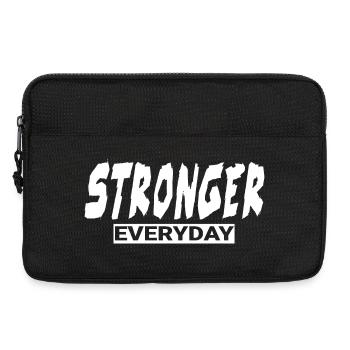 Stronger Everyday Funny Gym Gift - Laptop bag 13" - black - Front