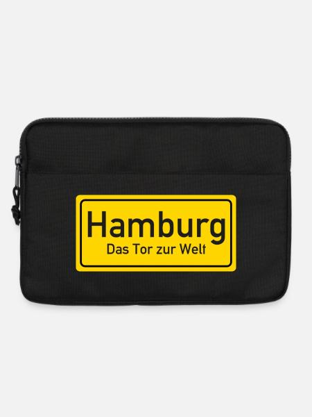 Hamburger Ortsschild Deutschland - Laptoptasche 13" - Schwarz