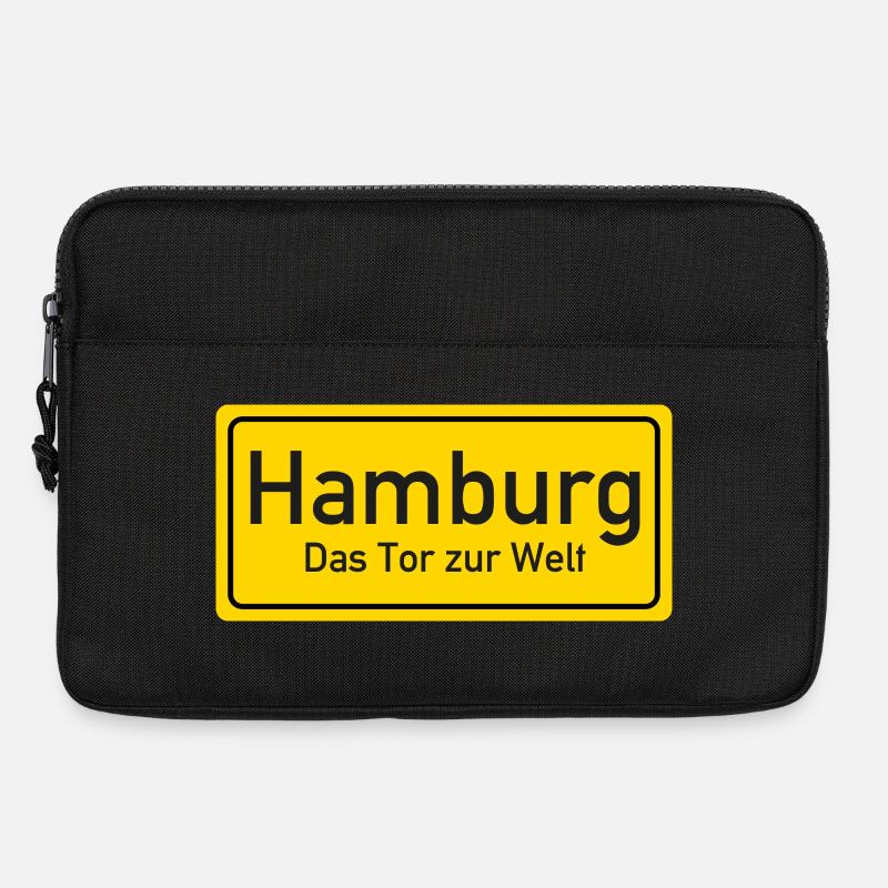 Hamburger Ortsschild Deutschland - Laptoptasche 13" - Schwarz