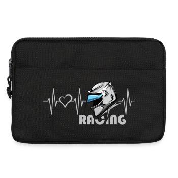 Motorrad Racing Herzschlag Helm Liebe Herz Symbol - Laptoptasche 13" - Schwarz - Vorne