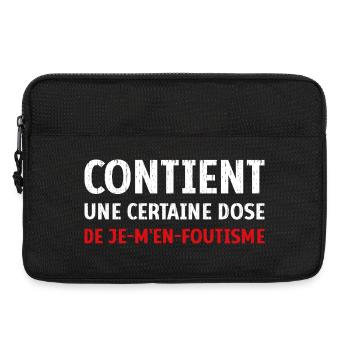 Contient une certaine dose de je-m’en-foutisme - Sacoche pour ordinateur portable 13 pouces - noir - Devant
