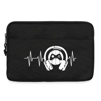 gamer kopfhörer Herzschlag gaming Puls Logo icon - Laptoptasche 13" - Schwarz - Vorne