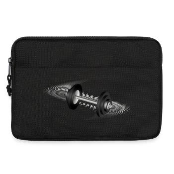 Motif d’haltères cool pour les amateurs de fitness et de gym - Sacoche pour ordinateur portable 13 pouces - noir - Devant