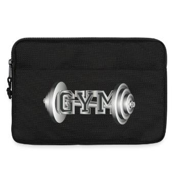 Hantel Typografie für Fitness- und Gym-Begeisterte - Laptoptasche 13" - Schwarz - Vorne