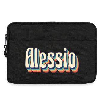 Alessio rétro vintage t-shirt t-shirt cadeau - Sacoche pour ordinateur portable 13 pouces - noir - Devant