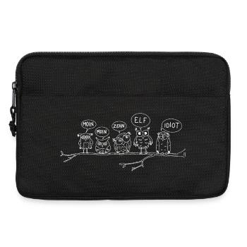 moin eulen lustig tiere wortspiel morgen hamburg - Laptoptasche 13" - Schwarz - Vorne
