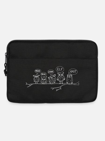 moin eulen lustig tiere wortspiel morgen hamburg - Laptoptasche 13" - Schwarz