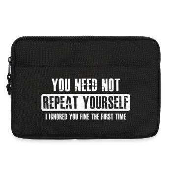 you need not repeat yourself - Laptop bag 13" - black - Front