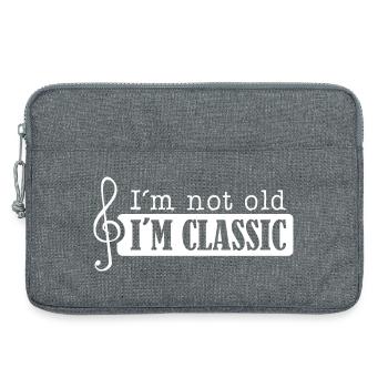 Musique classique Clé de sol Logo Icône d’orchestre - Sacoche pour ordinateur portable 13 pouces - gris chiné - Devant