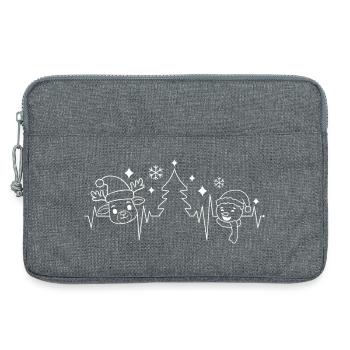 Lustige Rentiere Heiligabend - Laptoptasche 13" - Grau meliert - Vorne