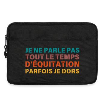 je ne parle pas que d equitation Retro - Sacoche pour ordinateur portable 13 pouces - noir - Devant