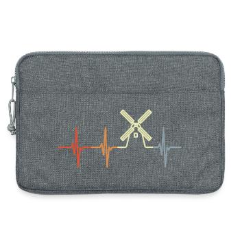 Cardiogramme du moulin à vent - Sacoche pour ordinateur portable 13 pouces - gris chiné - Devant