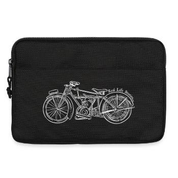 Croquis de moteur de vélo vintage - Sacoche pour ordinateur portable 13 pouces - noir - Devant