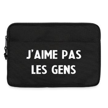 J'aime pas les gens - Sacoche pour ordinateur portable 13 pouces - noir - Devant