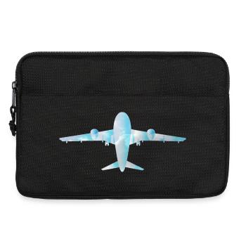 Avion de passagers avec motif nuageux - Sacoche pour ordinateur portable 13 pouces - noir - Devant