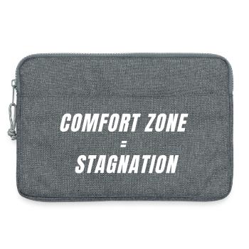 Comfort Zone Equals Stagnation Motivation Mindset - Laptop bag 13" - heather grey - Front