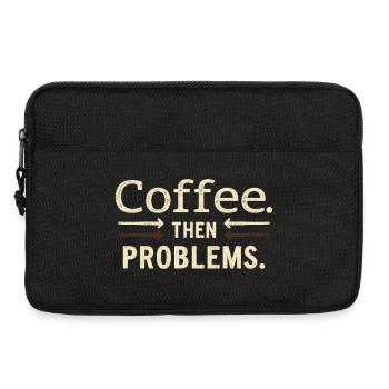 Café, puis problèmes en disant - Sacoche pour ordinateur portable 13 pouces - noir - Devant