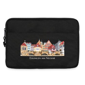 Bunte Stadtsilhouette von Esslingen am Neckar - Laptoptasche 13" - Schwarz - Vorne