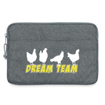 Chicken Design Adventure, Dream Team - Laptop bag 13" - heather grey - Front