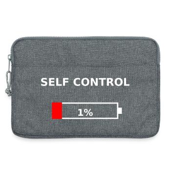 SELF CONTROL – 1% Battery Low - Laptop bag 13" - heather grey - Front