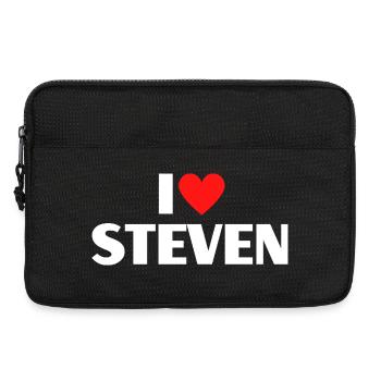 I love Steven Rotes Herz Romantischer Name Fan - Laptoptasche 13" - Schwarz - Vorne