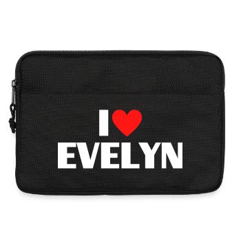 I love Evelyn Rotes Herz Romantischer Name Fan - Laptoptasche 13" - Schwarz - Vorne