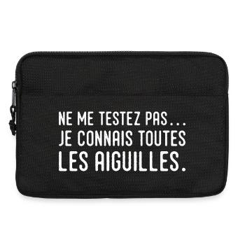 Ne me testez pas… je connais toutes les aiguilles - Sacoche pour ordinateur portable 13 pouces - noir - Devant