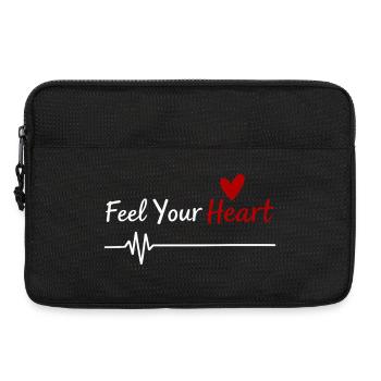 Feel Your Heart Statement Saying - Laptop bag 13" - black - Front