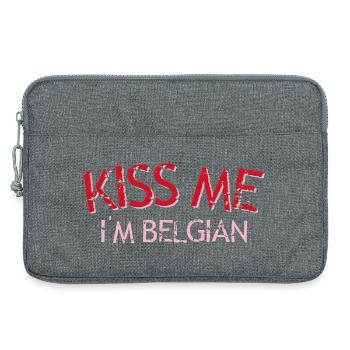 Küss mich Belgien T-Shirt - Laptoptasche 13" - Grau meliert - Vorne