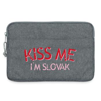 Küss mich, ich bin slowakisch Graffiti - Laptoptasche 13" - Grau meliert - Vorne