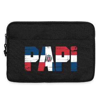 Papa Drapeau Dominicain – Papa Fier de la - Sacoche pour ordinateur portable 13 pouces - noir - Devant