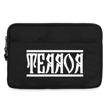Geometrische Blockschrift Ornament - Laptoptasche 13" - Schwarz - Vorne